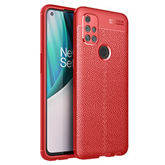 Funda Silicona Goma de Cuero Carcasa para OnePlus Nord N10 5G Rojo