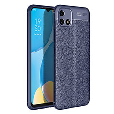 Funda Silicona Goma de Cuero Carcasa para Oppo A16e Azul