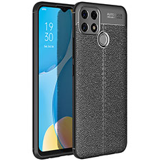 Funda Silicona Goma de Cuero Carcasa para Oppo A35 Negro