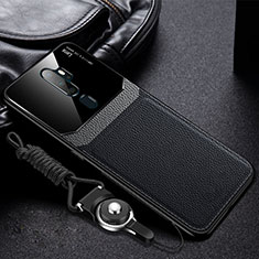 Funda Silicona Goma de Cuero Carcasa para Oppo A9 (2020) Negro