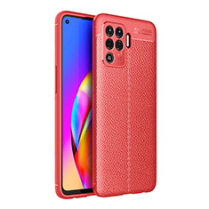 Funda Silicona Goma de Cuero Carcasa para Oppo A94 4G Rojo