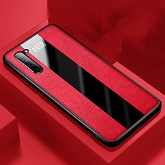 Funda Silicona Goma de Cuero Carcasa para Oppo F15 Rojo