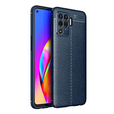 Funda Silicona Goma de Cuero Carcasa para Oppo Reno5 Lite Azul