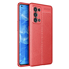 Funda Silicona Goma de Cuero Carcasa para Oppo Reno6 Pro+ Plus 5G Rojo