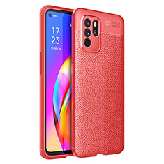 Funda Silicona Goma de Cuero Carcasa para Oppo Reno6 Z 5G Rojo