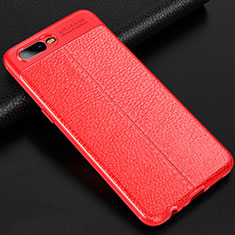 Funda Silicona Goma de Cuero Carcasa para Oppo RX17 Neo Rojo