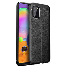 Funda Silicona Goma de Cuero Carcasa para Samsung Galaxy A03s Negro