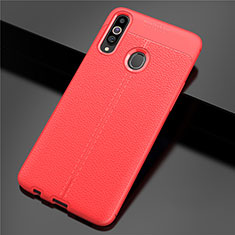 Funda Silicona Goma de Cuero Carcasa para Samsung Galaxy A20s Rojo