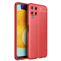 Funda Silicona Goma de Cuero Carcasa para Samsung Galaxy A22 4G Rojo