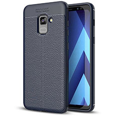 Funda Silicona Goma de Cuero Carcasa para Samsung Galaxy A5 (2018) A530F Azul