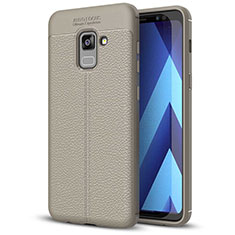 Funda Silicona Goma de Cuero Carcasa para Samsung Galaxy A5 (2018) A530F Gris