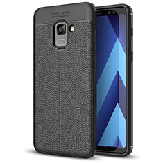 Funda Silicona Goma de Cuero Carcasa para Samsung Galaxy A5 (2018) A530F Negro