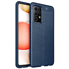 Funda Silicona Goma de Cuero Carcasa para Samsung Galaxy A52 4G Azul