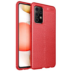 Funda Silicona Goma de Cuero Carcasa para Samsung Galaxy A52 4G Rojo