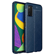 Funda Silicona Goma de Cuero Carcasa para Samsung Galaxy F52 5G Azul