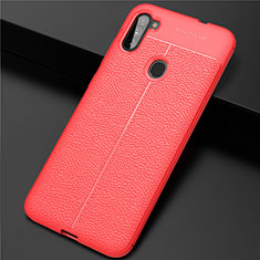 Funda Silicona Goma de Cuero Carcasa para Samsung Galaxy M11 Rojo