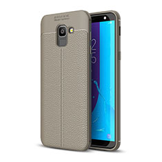 Funda Silicona Goma de Cuero Carcasa para Samsung Galaxy On6 (2018) J600F J600G Gris