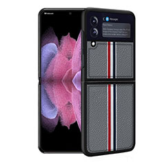 Funda Silicona Goma de Cuero Carcasa para Samsung Galaxy Z Flip3 5G Gris