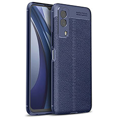 Funda Silicona Goma de Cuero Carcasa para Vivo iQOO Z5x 5G Azul