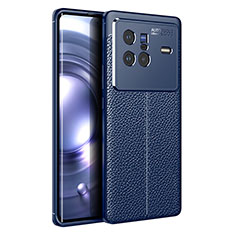 Funda Silicona Goma de Cuero Carcasa para Vivo X80 5G Azul