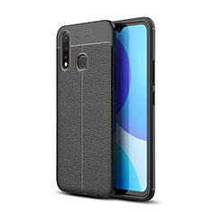 Funda Silicona Goma de Cuero Carcasa para Vivo Y19 Negro