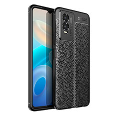 Funda Silicona Goma de Cuero Carcasa para Vivo Y74s 5G Negro