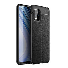 Funda Silicona Goma de Cuero Carcasa para Xiaomi Mi 10 Lite Negro