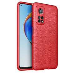 Funda Silicona Goma de Cuero Carcasa para Xiaomi Mi 10T 5G Rojo