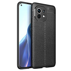 Funda Silicona Goma de Cuero Carcasa para Xiaomi Mi 11 Lite 4G Negro