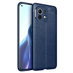 Funda Silicona Goma de Cuero Carcasa para Xiaomi Mi 11 Lite 5G NE Azul