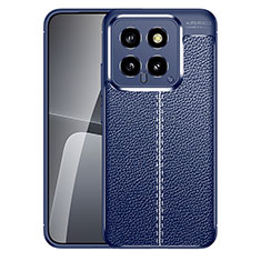 Funda Silicona Goma de Cuero Carcasa para Xiaomi Mi 14 Pro 5G Azul