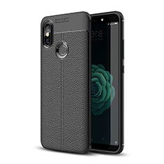Funda Silicona Goma de Cuero Carcasa para Xiaomi Mi 6X Negro