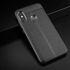 Funda Silicona Goma de Cuero Carcasa para Xiaomi Mi A2 Lite Negro