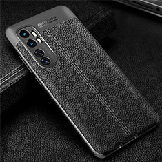 Funda Silicona Goma de Cuero Carcasa para Xiaomi Mi Note 10 Lite Negro