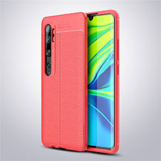 Funda Silicona Goma de Cuero Carcasa para Xiaomi Mi Note 10 Pro Rojo