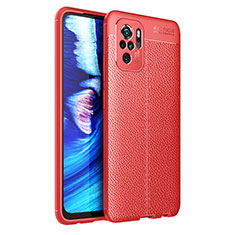 Funda Silicona Goma de Cuero Carcasa para Xiaomi Poco M5S Rojo