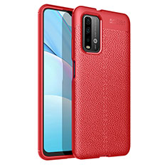 Funda Silicona Goma de Cuero Carcasa para Xiaomi Redmi 9 Power Rojo