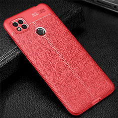 Funda Silicona Goma de Cuero Carcasa para Xiaomi Redmi 9C Rojo