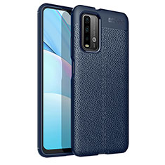 Funda Silicona Goma de Cuero Carcasa para Xiaomi Redmi 9T 4G Azul