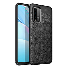 Funda Silicona Goma de Cuero Carcasa para Xiaomi Redmi 9T 4G Negro