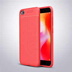 Funda Silicona Goma de Cuero Carcasa para Xiaomi Redmi Go Rojo