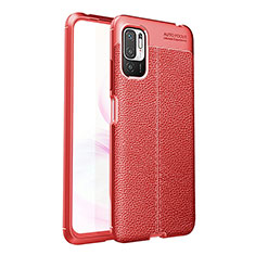 Funda Silicona Goma de Cuero Carcasa para Xiaomi Redmi Note 10 5G Rojo