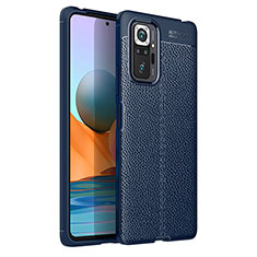 Funda Silicona Goma de Cuero Carcasa para Xiaomi Redmi Note 10 Pro Max Azul