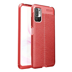 Funda Silicona Goma de Cuero Carcasa para Xiaomi Redmi Note 10T 5G Rojo