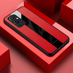 Funda Silicona Goma de Cuero Carcasa PB1 para OnePlus 9 Pro 5G Rojo