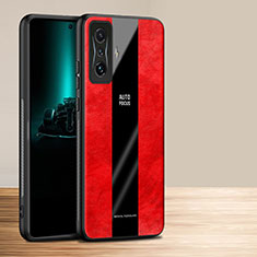 Funda Silicona Goma de Cuero Carcasa PB1 para Xiaomi Redmi K50 Gaming 5G Rojo