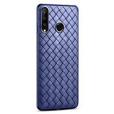 Funda Silicona Goma de Cuero Carcasa S01 para Huawei Nova 4e Azul