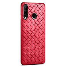 Funda Silicona Goma de Cuero Carcasa S01 para Huawei Nova 4e Rojo