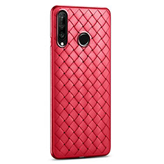 Funda Silicona Goma de Cuero Carcasa S01 para Huawei P30 Lite Rojo