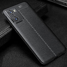 Funda Silicona Goma de Cuero Carcasa S01 para Oppo A55S 5G Negro